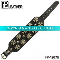 Wholesale Bullet & cross leather bracelet