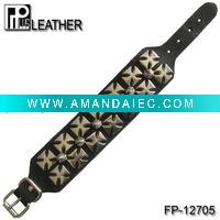 Wholesale Cross & bullet leather bracelet