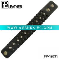 Wholesale Braided leather bracelet with bullets