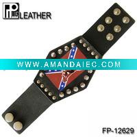 Wholesale Flag leather bracelet with flame