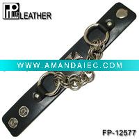 Wholesale Cross leather bracelet with rings