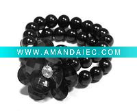 Wholesale double row petal beaded bracelet
