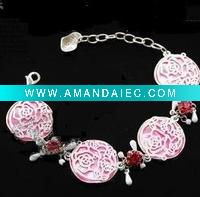 Wholesale elegance pink rose bracelet
