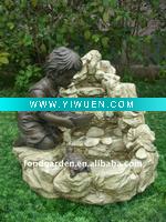 Wholesale boy with turtle garden water fountain garden decoration
