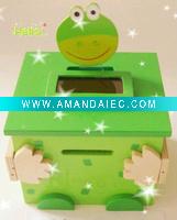 Wholesale frog animal shape wooden novelty money boxes