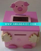 Wholesale promotional cute wooden money box