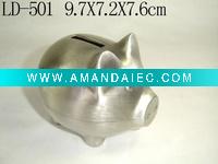 Wholesale Pewter-Plated Metal Piggy Money Bank(LD-501)
