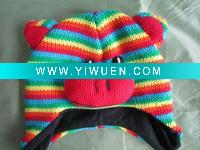 Wholesale knit animal ears hats,color pig ear hat