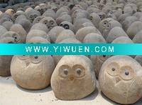 Wholesale sell natural garden stone owl animal carving sculpture