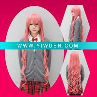 Wholesale fashion long pink cosplay wigs
