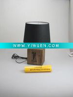 Wholesale Artistic Cubic wooden table coffee color lamp with white linen shade, tabe&desk luminaire,Household articles