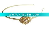 Wholesale gold rhinestone flower headband with pearl