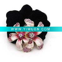 Wholesale Diamond Flower Hair Loop&Elastic Hair Bands