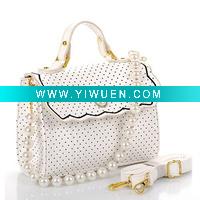 Wholesale 2011 New Fashion women Ladies PU leather tote bag Pearl chain handbag shoulder bags