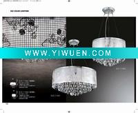 Wholesale Stainless steel lampshade crystal chandelier pendant light