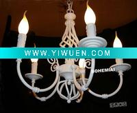 Wholesale Troditional White Candle Iron Chandeliers of 5 Heads