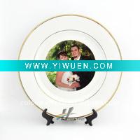 Wholesale Christmas Photo Gift-Sublimation Plate With Golden Rim