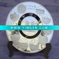 Wholesale brass material silver plated custom souvenir tray