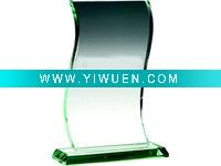 Wholesale Wave pattern Jade Glass Award H20.5 cm
