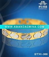 Titanium Bracelet with gold foil inlay