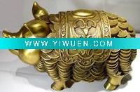 Wholesale riches and honour PIG bronze sculpture