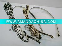 Wholesale western satin leopard bow headband hair accessory