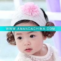 Wholesale fashion children's hair accessories baby ribbon bow barrette/ hair band