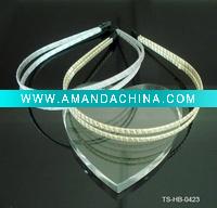 Wholesale HOT SELLING LADY'S 0.5 CM METAL HAIR BAND W/RIBBON AND MYLAR WRAPPED