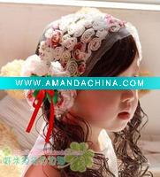 Wholesale fashion children's hair accessories baby ribbon bow barrette/ hair band
