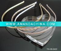 Wholesale HOT SELLING LADY'S 0.5 CM METAL HAIR BAND W/RIBBON AND MYLAR WRAPPED