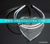 Wholesale HOT SELLING LADY'S 0.5 CM METAL HAIR BAND W/RIBBON AND MYLAR WRAPPED
