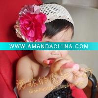 Wholesale fashion children's hair accessories baby ribbon bow barrette/ hair band