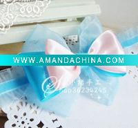 Wholesale fashion children's hair accessories baby ribbon bow barrette/ hair band