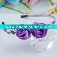 Wholesale satin flower hair bands