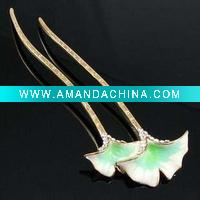 Alloy hair pin with diamond