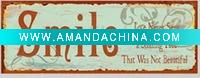 Wholesale Light Blue Antique Smile Letter Tin Signs