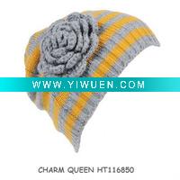Wholesale Fashion crochet beanie with flower