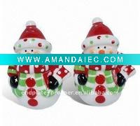 Wholesale Ceramic snowman salt pepper shaker decoration