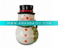 Wholesale Ceramic canister set with snowman