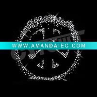 Hotfix transfers,Korean rhinestone clear snow peace design