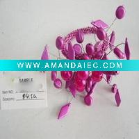 Wholesale Pink napkin ring with acrylic beads