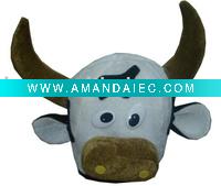 Wholesale animal hat, moo-cow hat, funny hat