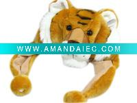 Wholesale plush tiger hats,Cartoon animal hat,winter hat