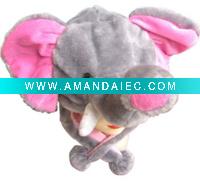 Wholesale plush elephant hat,Cartoon animal hat,winter hat