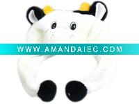 Wholesale plush cow hats,Cartoon animal hat,winter hat