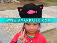 Wholesale plush cat shape hat,party hat