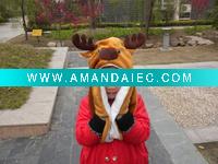 Wholesale plush Reindeer shape hat, winter hat