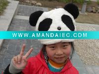 Wholesale plush panda shape hat, winter hat