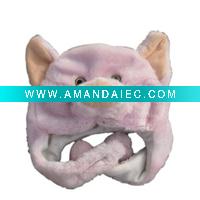 Wholesale plush carton hat,pig hat