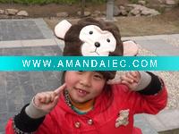 Wholesale plush monkey shape hat, winter hat